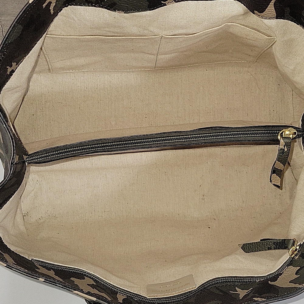 Mark & Graham Green Camo Leather Tote Bag - Picture 10 of 15